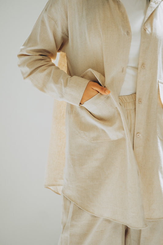 Safari Beige Linen Shirt