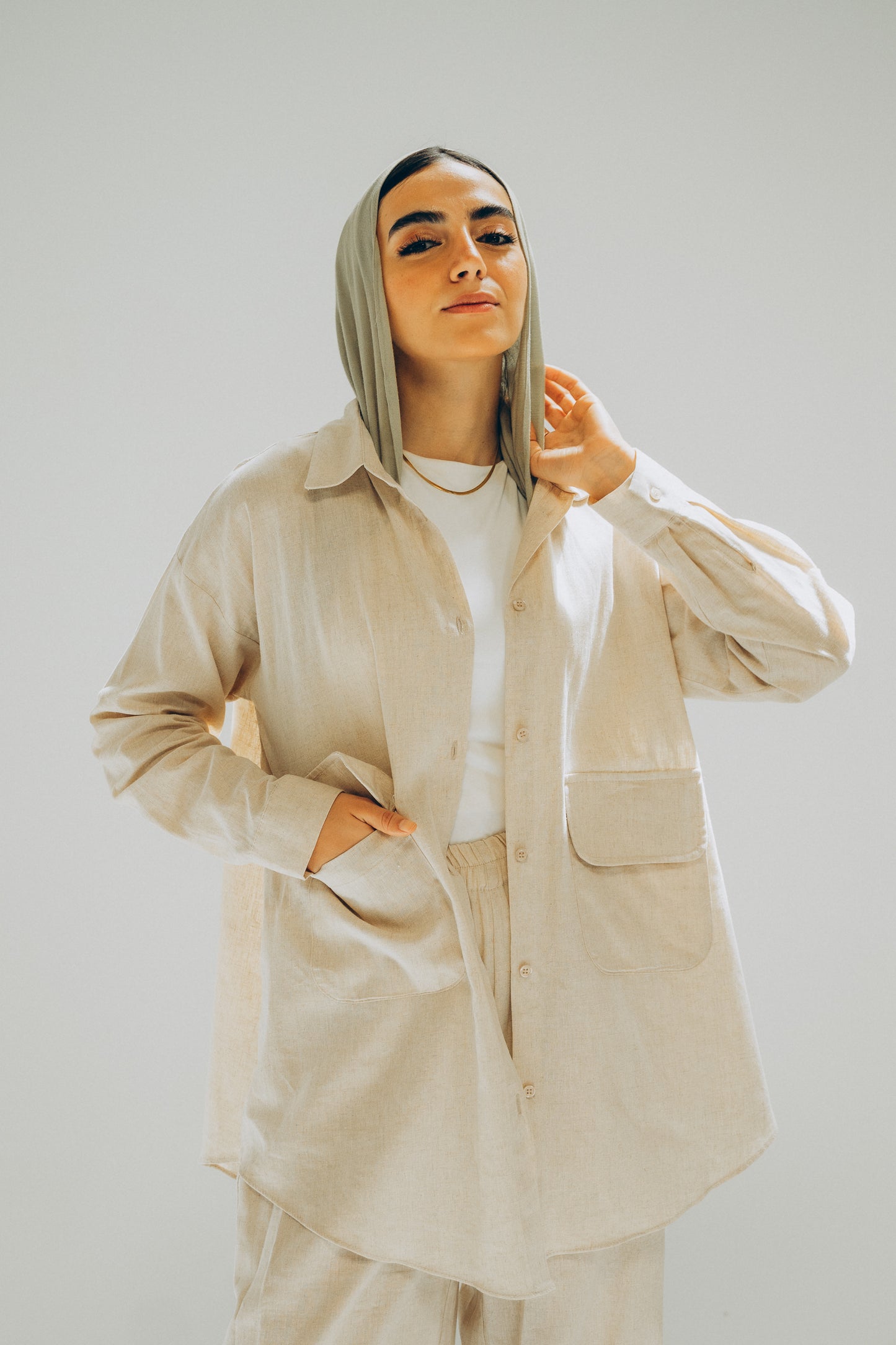 Safari Beige Linen Shirt