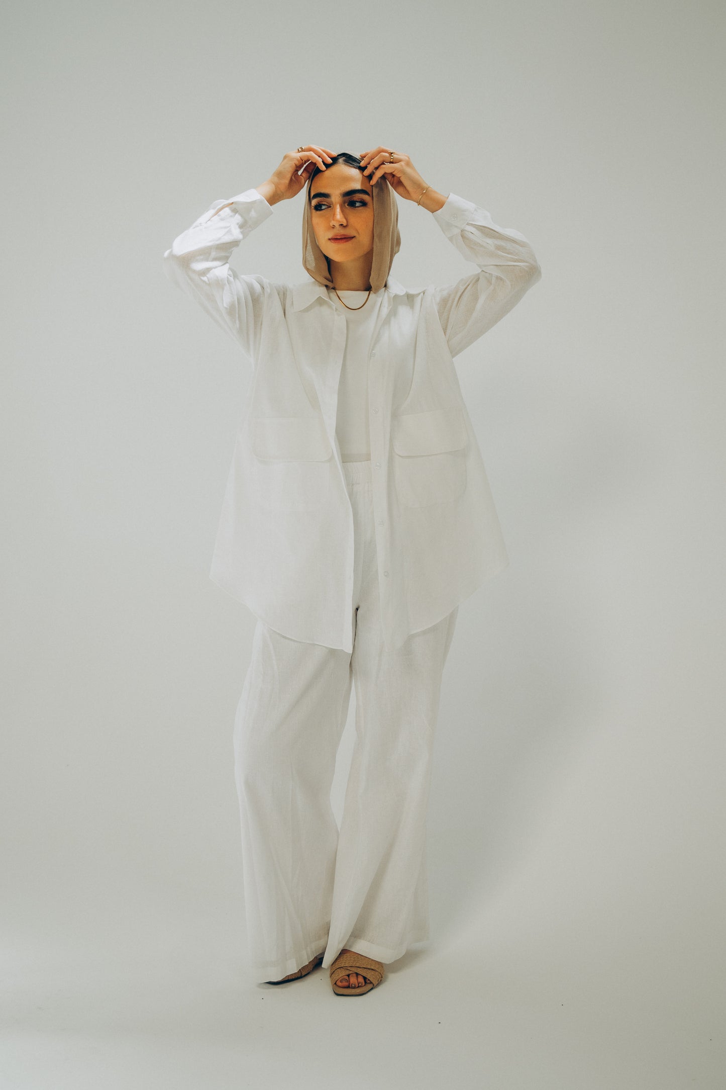 Safari White Linen Shirt