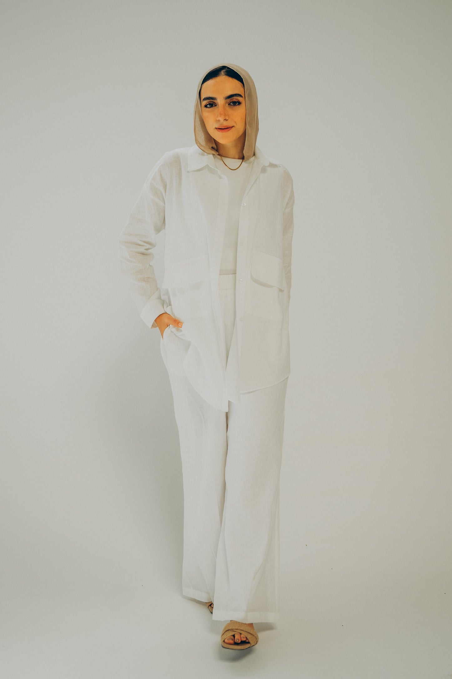 Safari White Linen Shirt