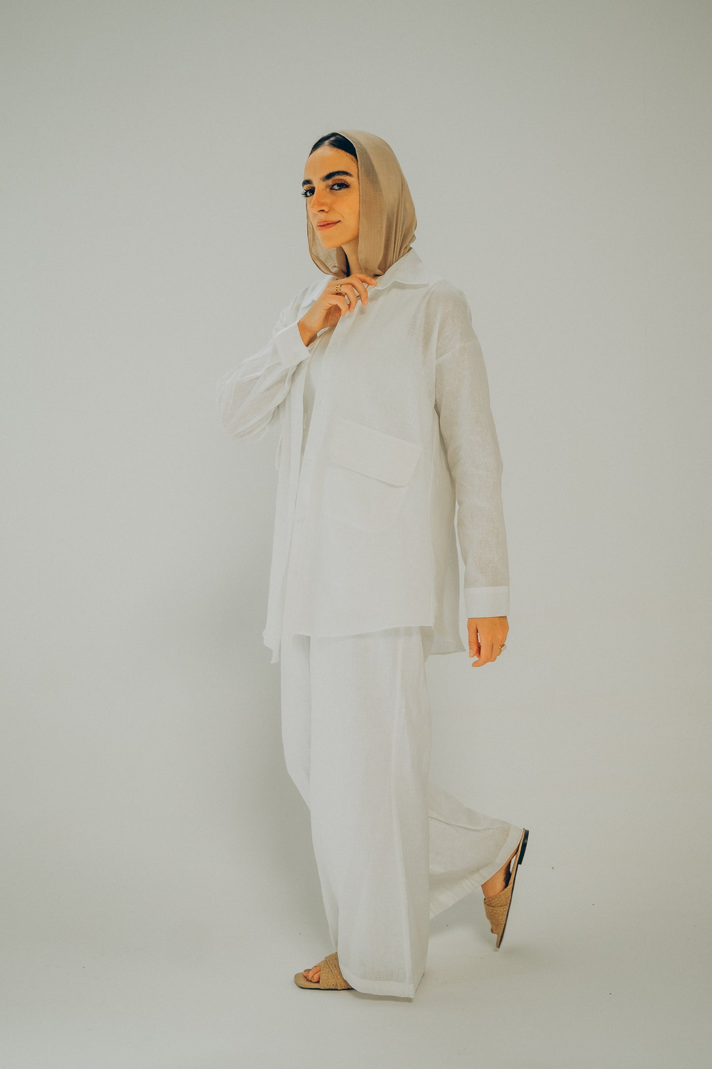 Safari White Linen Shirt