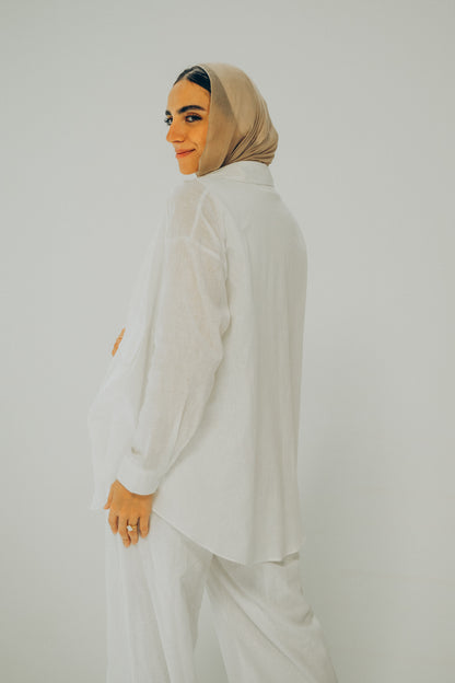 Safari White Linen Shirt