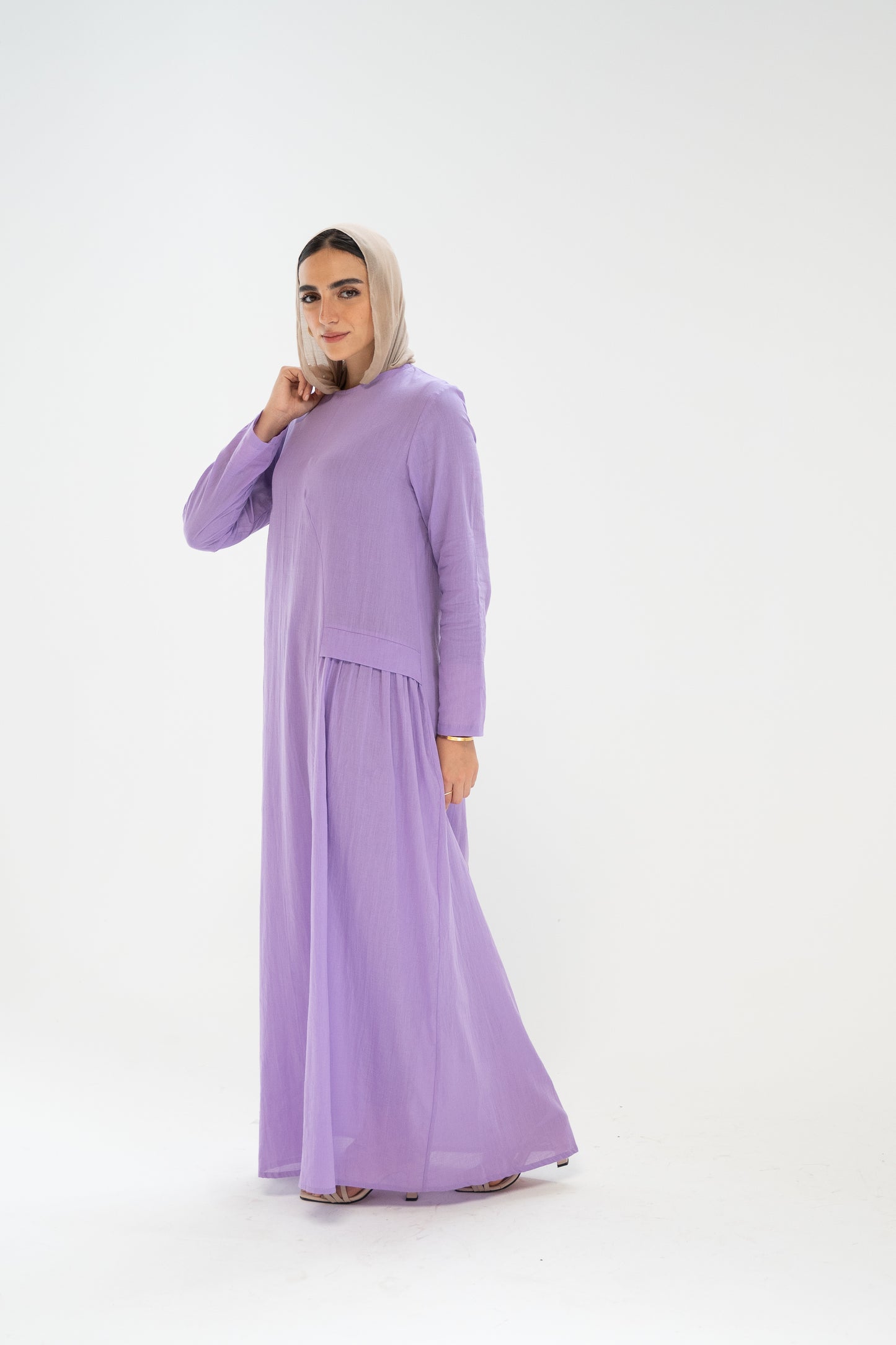 Wavy Line Lavender Dress
