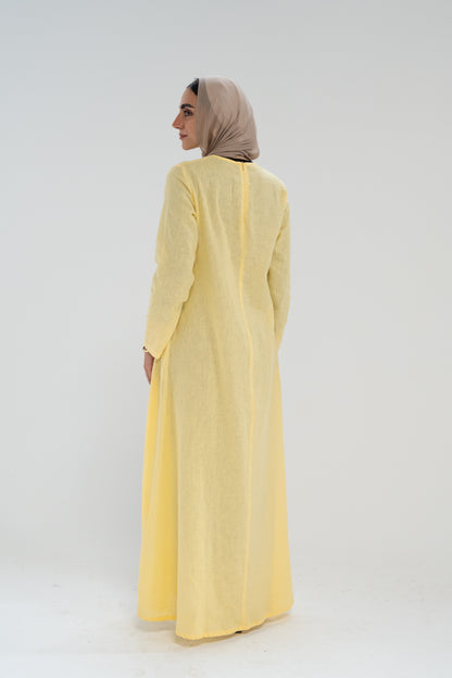 Wavy Line Yellow Dress