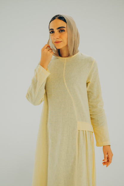 Wavy Line Yellow Dress