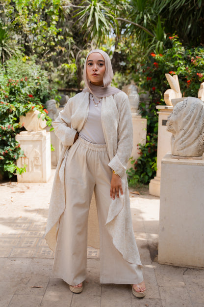Linen Cardigan Set