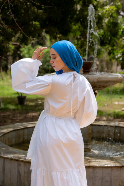 White Poplin Balloon Dress