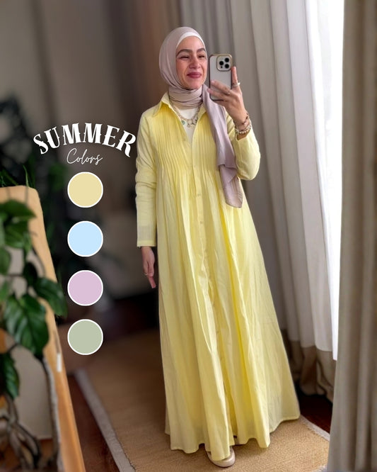 Pleated Linen Dress.