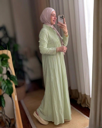 Pleated Linen Dress.