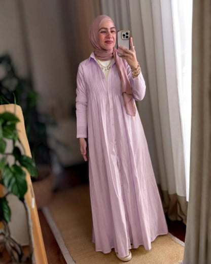 Pleated Linen Dress.
