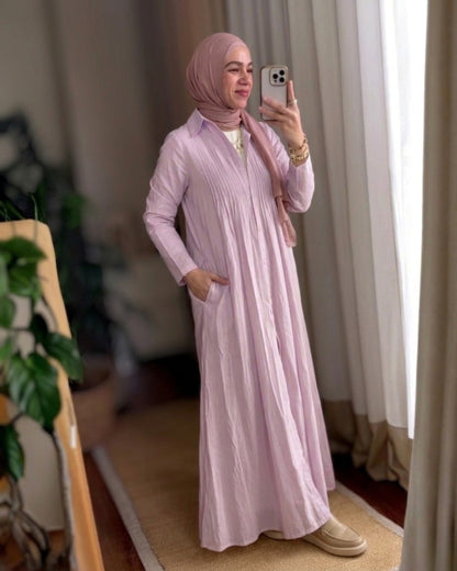 Pleated Linen Dress.