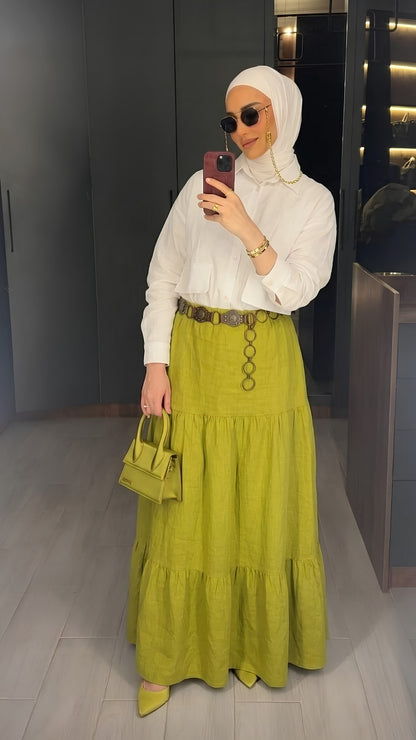 Safari Linen Skirt Set