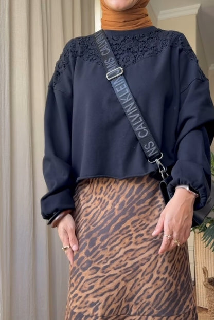 Suede Leopard Skirt