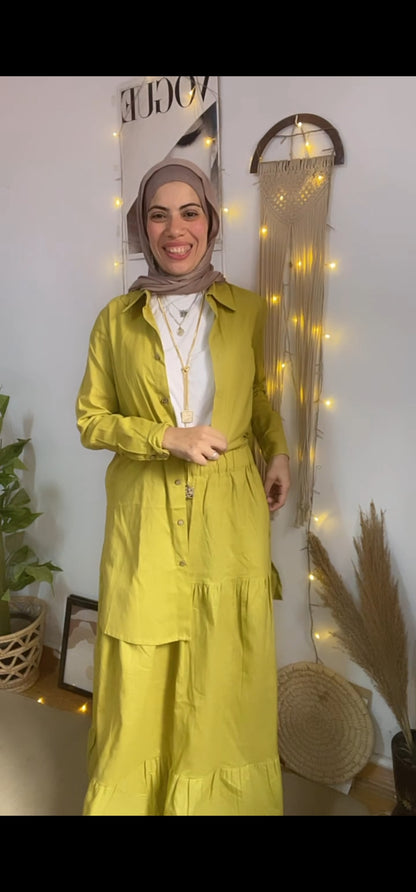 Layered Skirt Linen Set