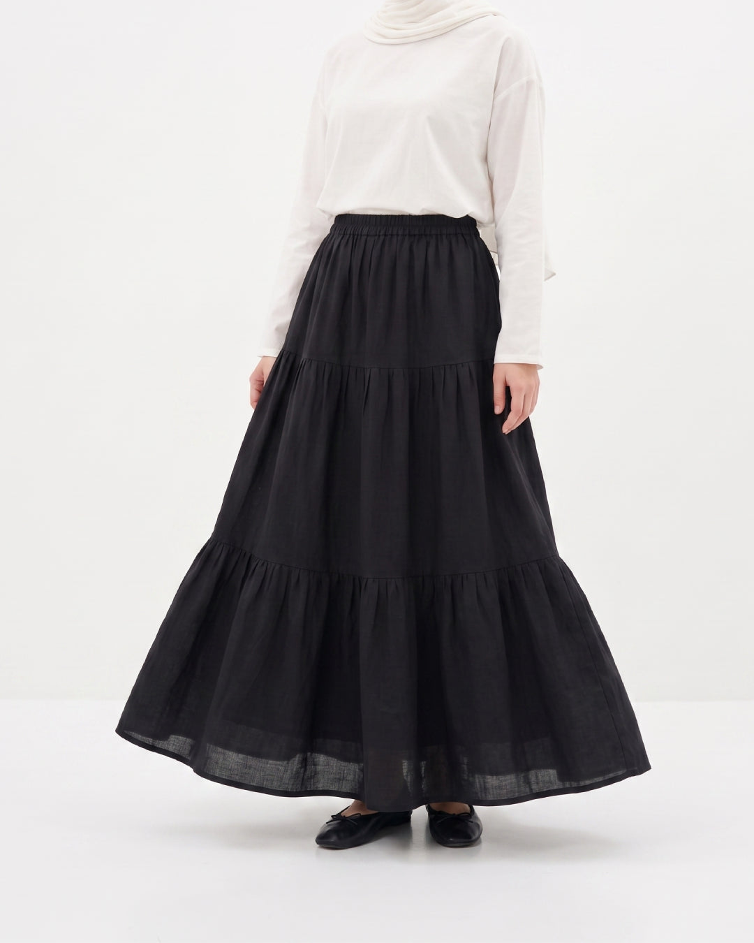 Layered Double Closhe Skirt (Black)