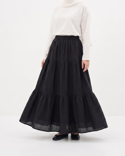 Layered Double Closhe Skirt (Black)
