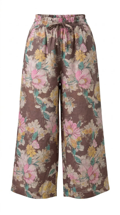 Empire High-Waist Wide-Leg Pants