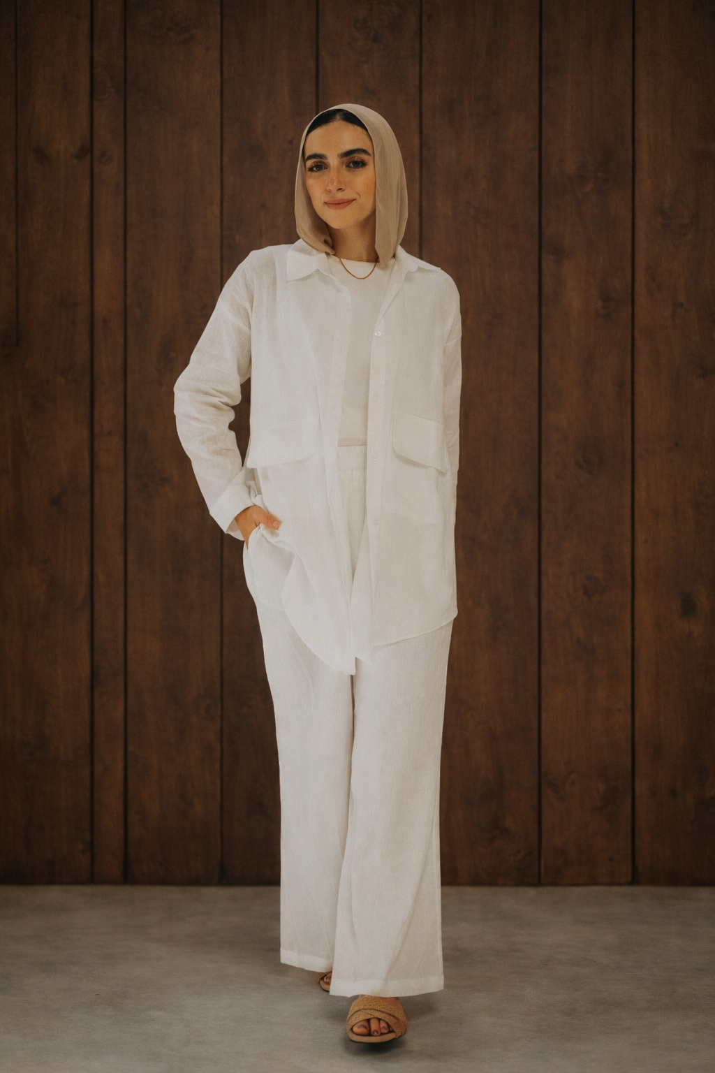 Safari White Linen Shirt
