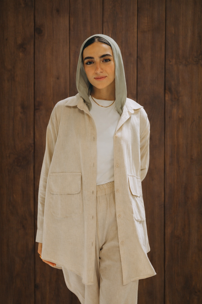 Safari Beige Linen Shirt