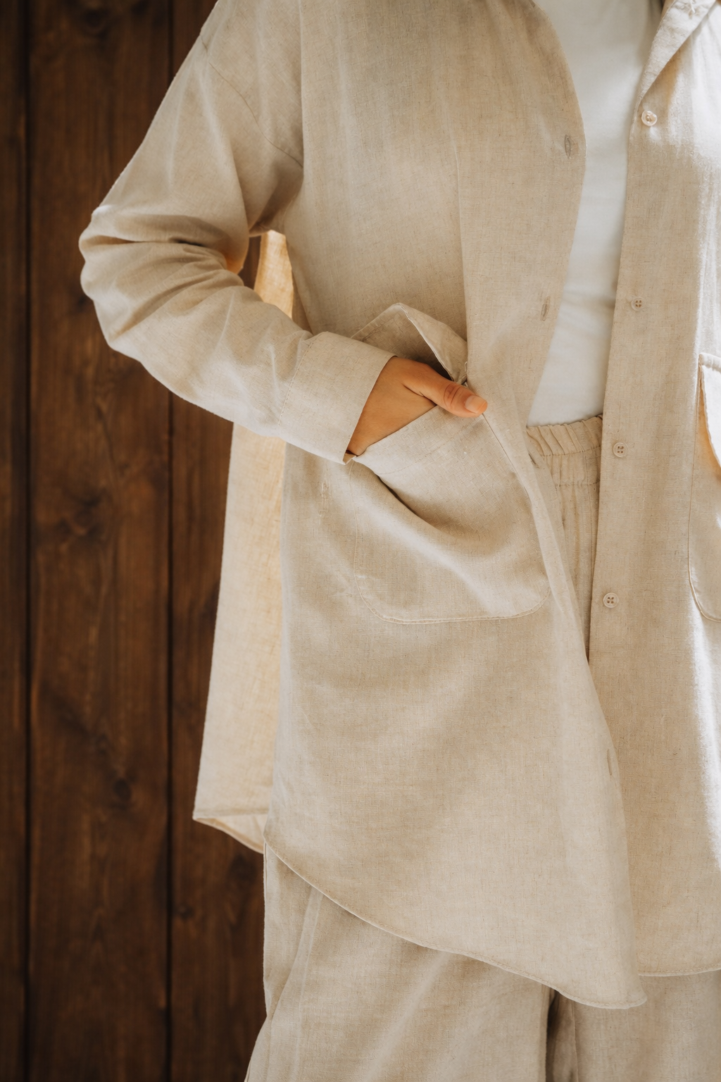 Safari Beige Linen Shirt