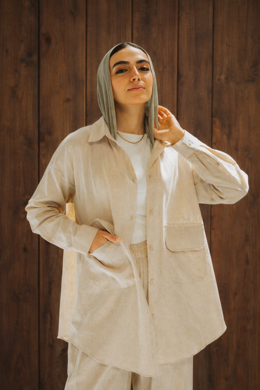 Safari Beige Linen Shirt