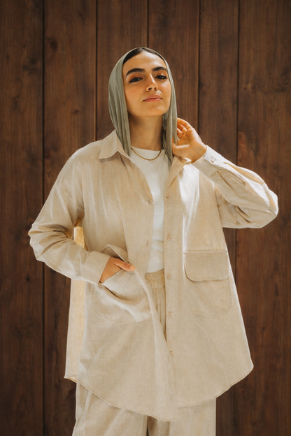 Safari Beige Linen Shirt