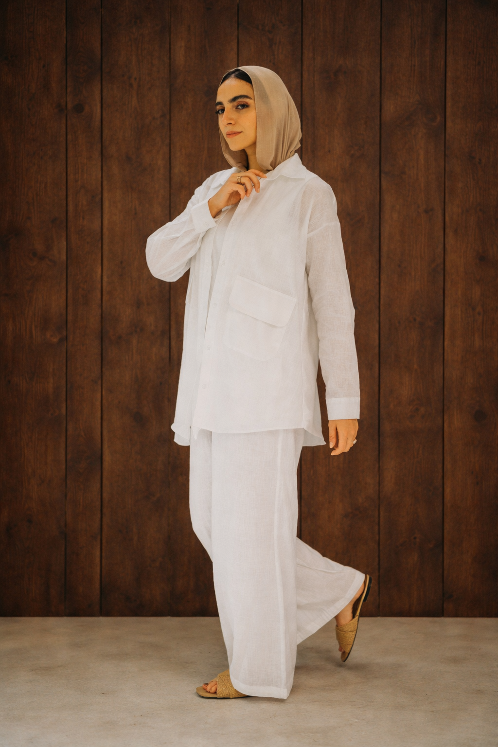 Safari White Linen Shirt
