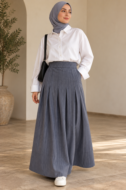 Pinestripe Flow Skirt