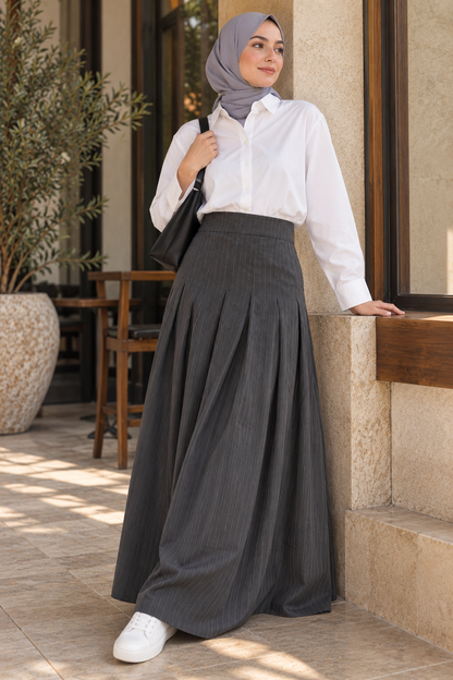 Pinestripe Flow Skirt