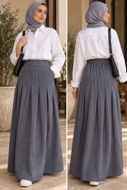 Pinestripe Flow Skirt