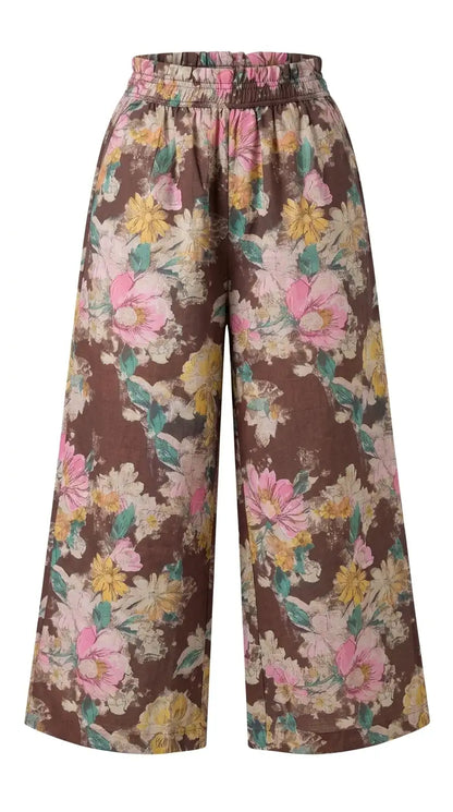 Empire High-Waist Wide-Leg Pants