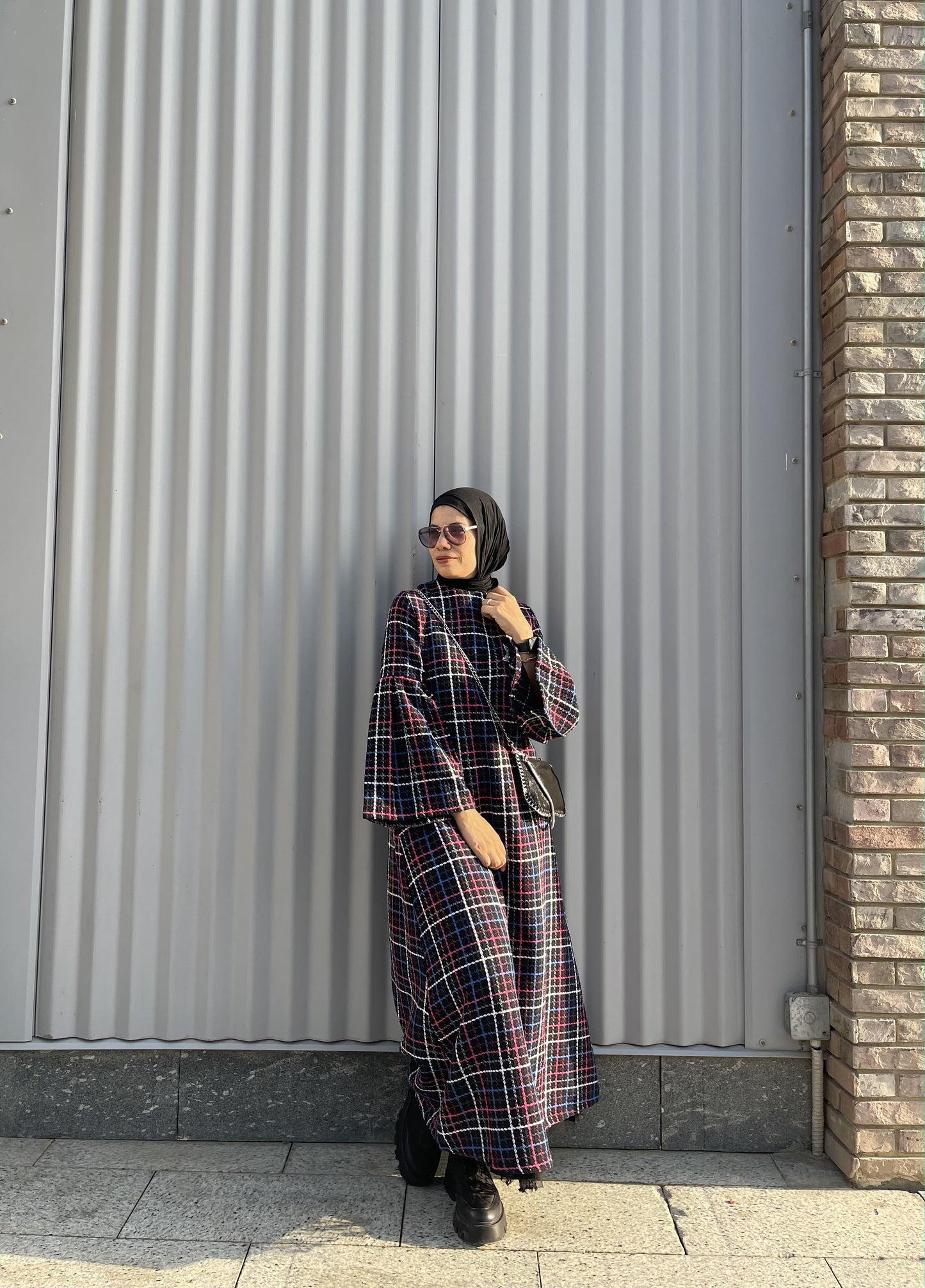 Plaid wool dress