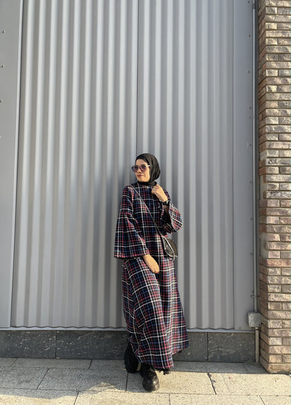 Plaid wool dress