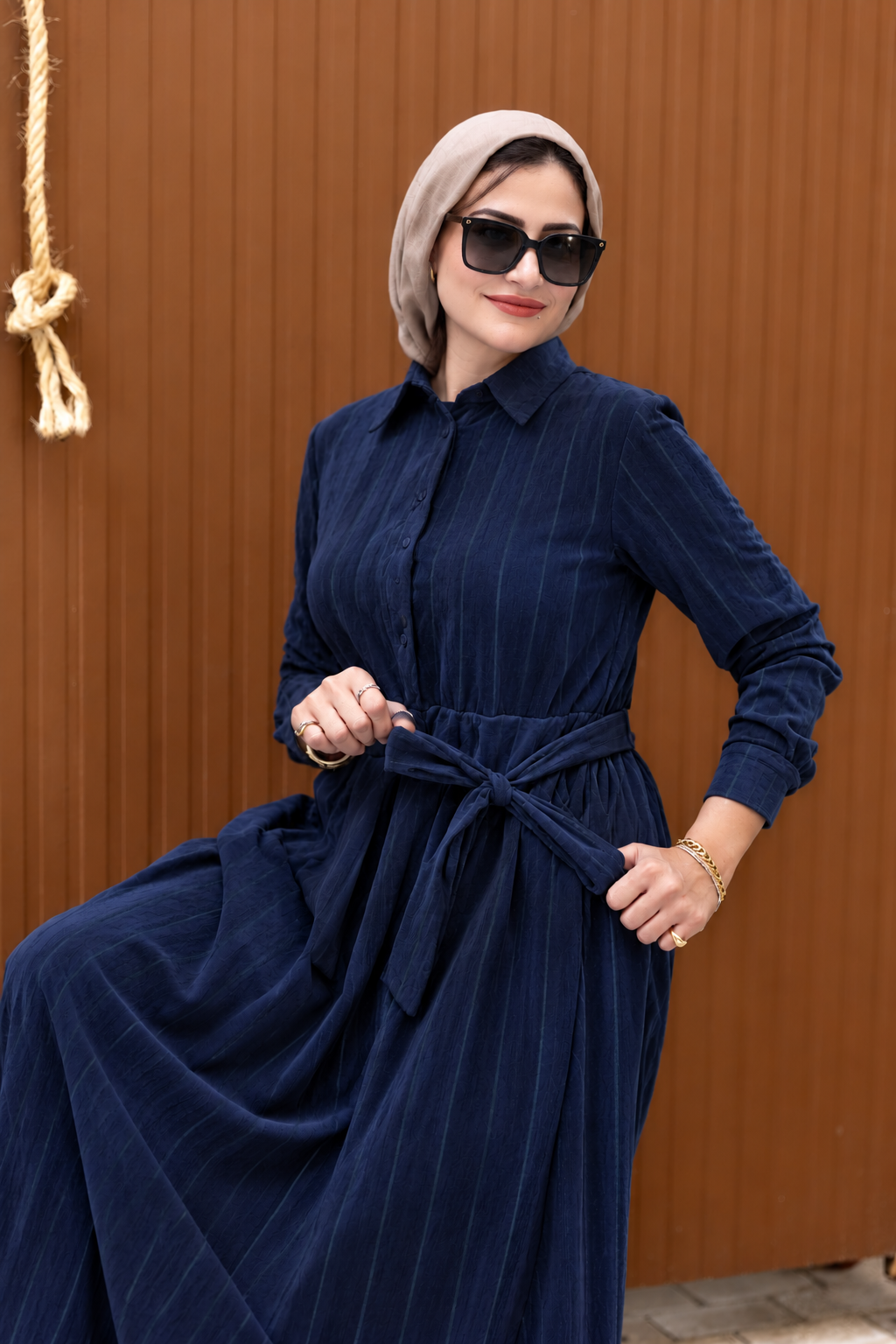 Chocolate Stripe Maxi Dress