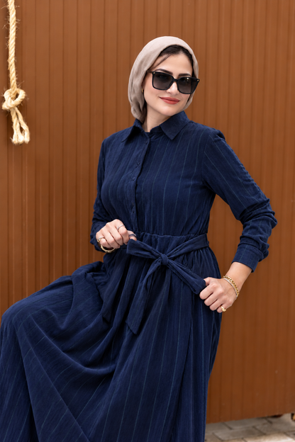Chocolate Stripe Maxi Dress
