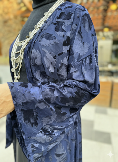 Noor Navy Velvet Cardigan