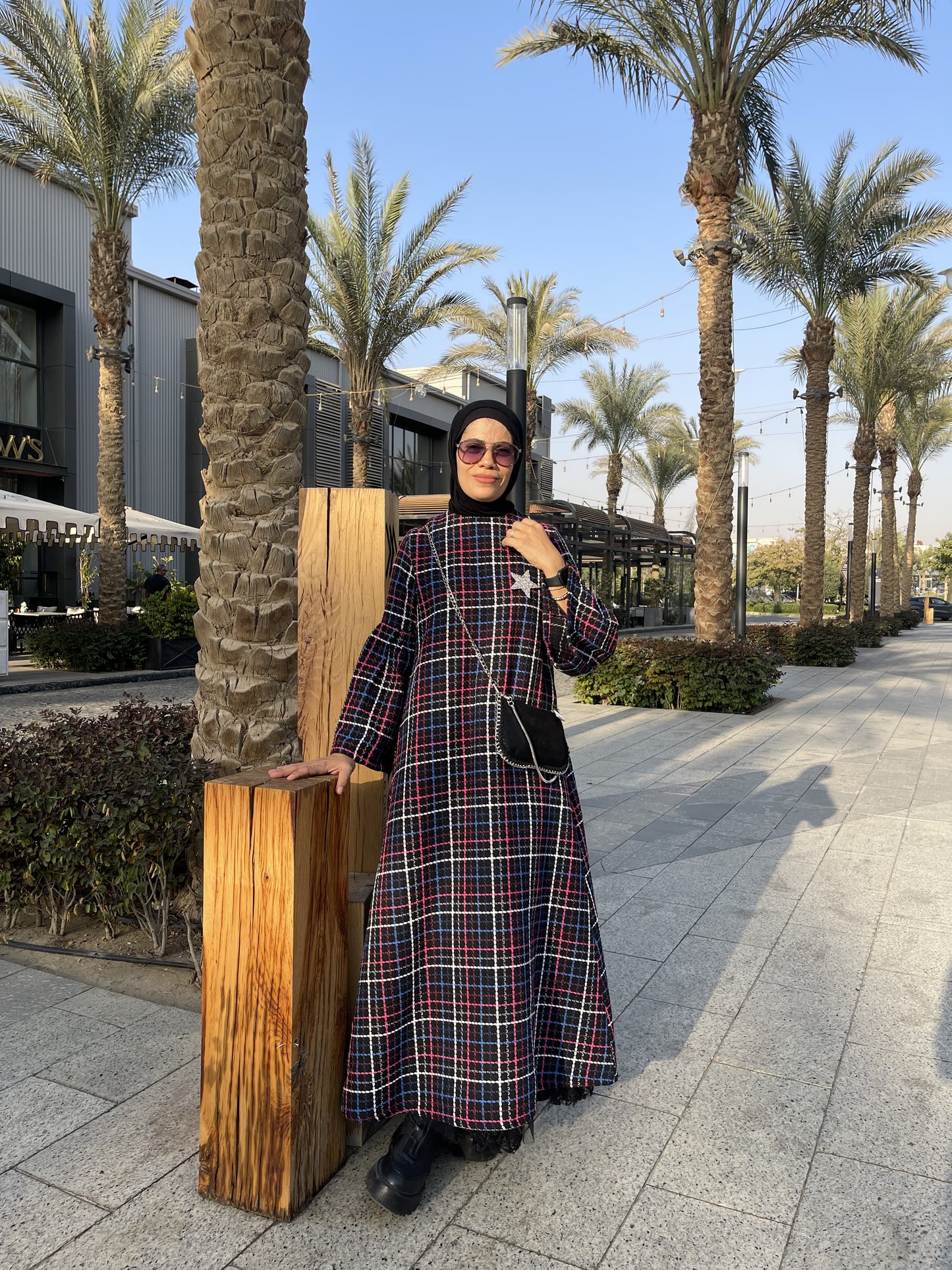 Plaid wool dress