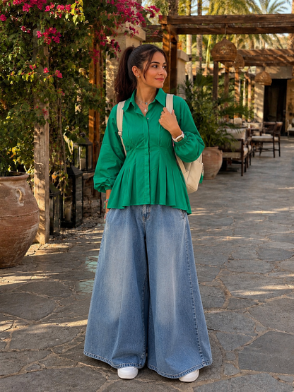 Fit & Flare Blouse green