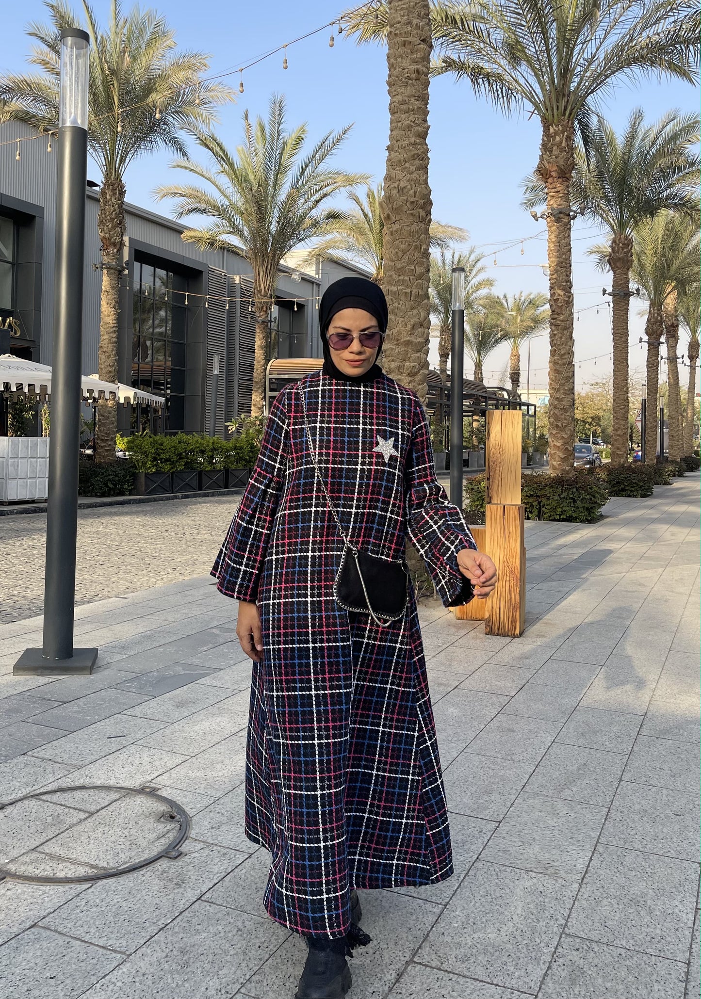 Plaid wool dress