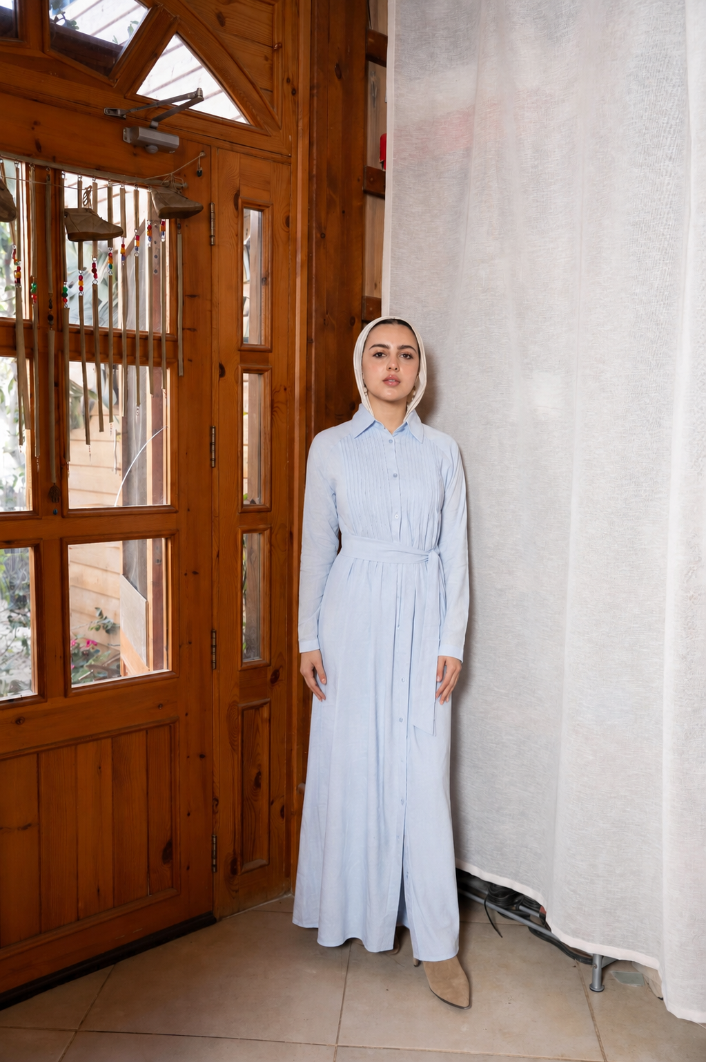 Pleated Linen Dress.