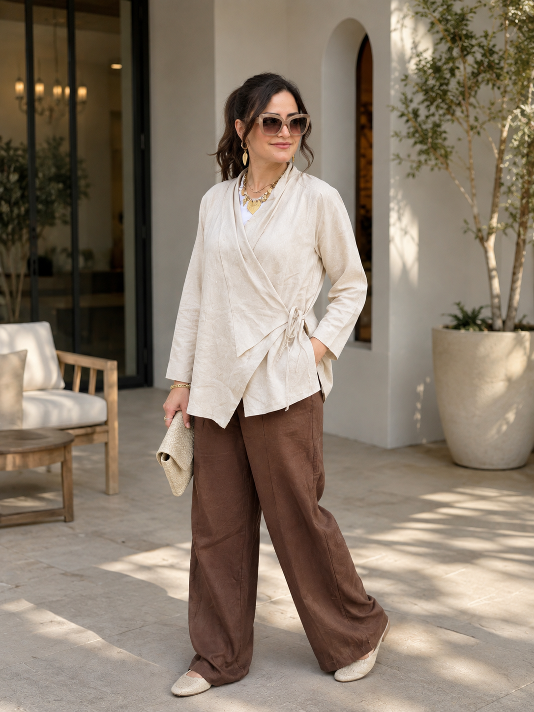 Wrapped Set mix and match with brown pants