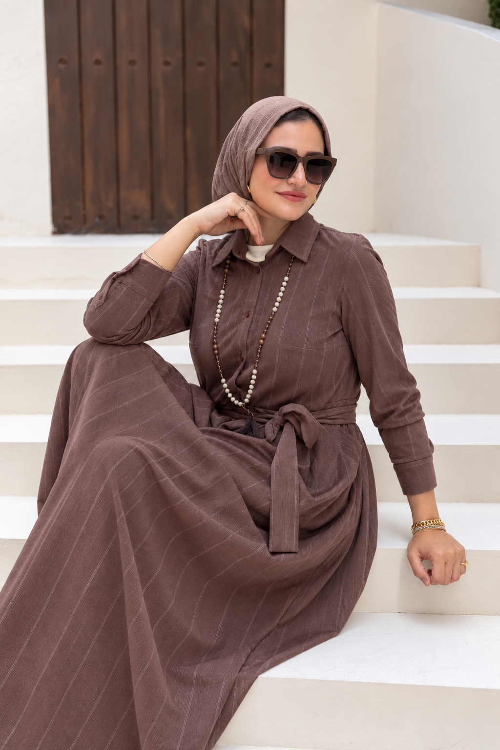 Chocolate Stripe Maxi Dress