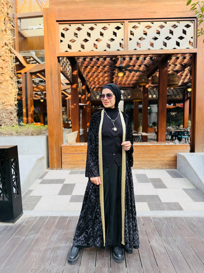 Noir Elegance Velvet Kaftan