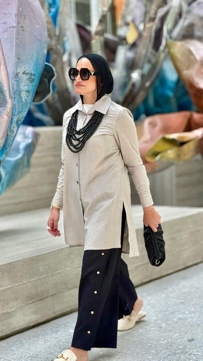 Zahara Linen Set Beige