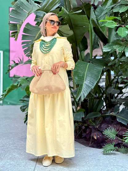 Low Waist Dress-Yellow