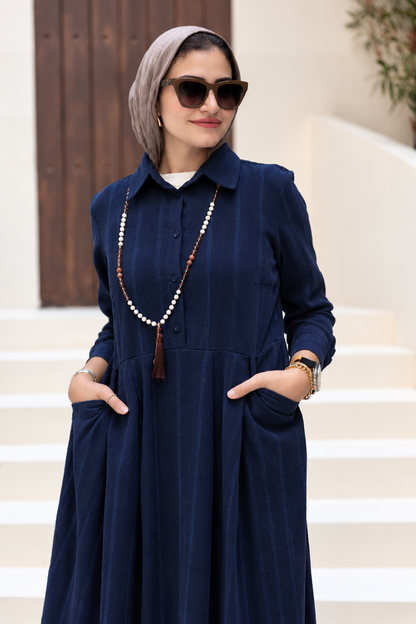 Chocolate Stripe Maxi Dress