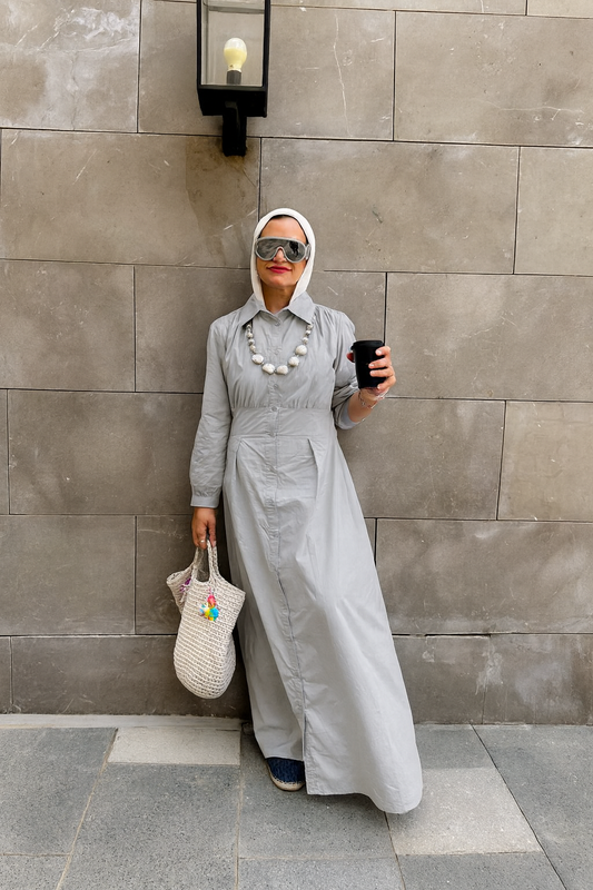 Bow Dress Grey