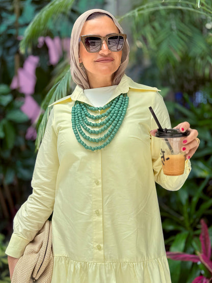 Low Waist Dress-Yellow