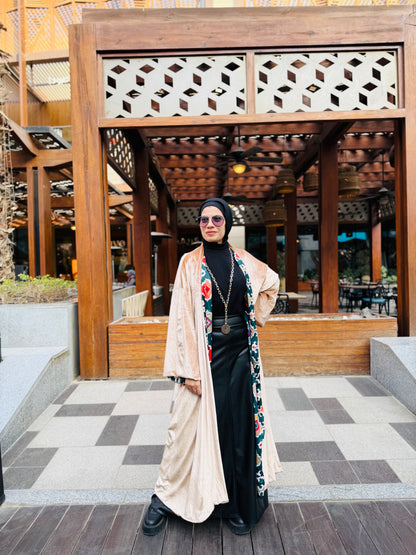 Sahara Luxe Velvet-Satin Abaya