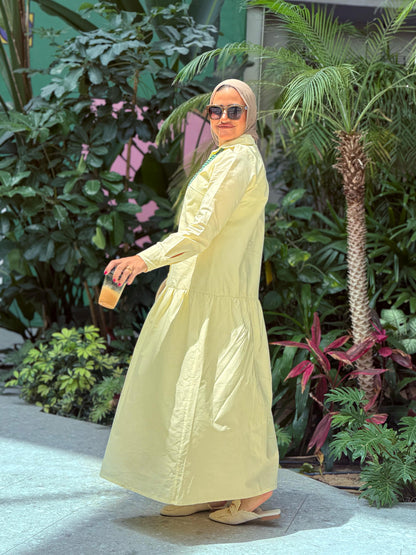 Low Waist Dress-Yellow